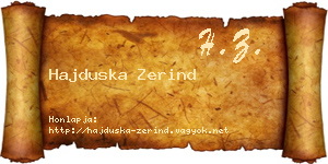 Hajduska Zerind névjegykártya